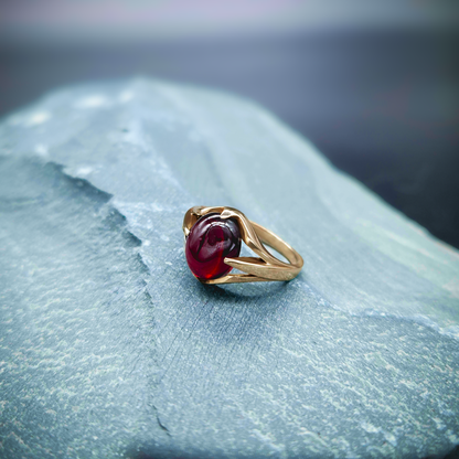 Ring with stone, Vampire, Vampire Ring, Blood Ring, Garnet, Witch Ring, Sterling Silver Ring, Silver Ring, White Gold Ring, Gold, Magic Ring, Fantasy Ring, Large Stone Ring, Solid Gold Ring, Eldridge Jewelry