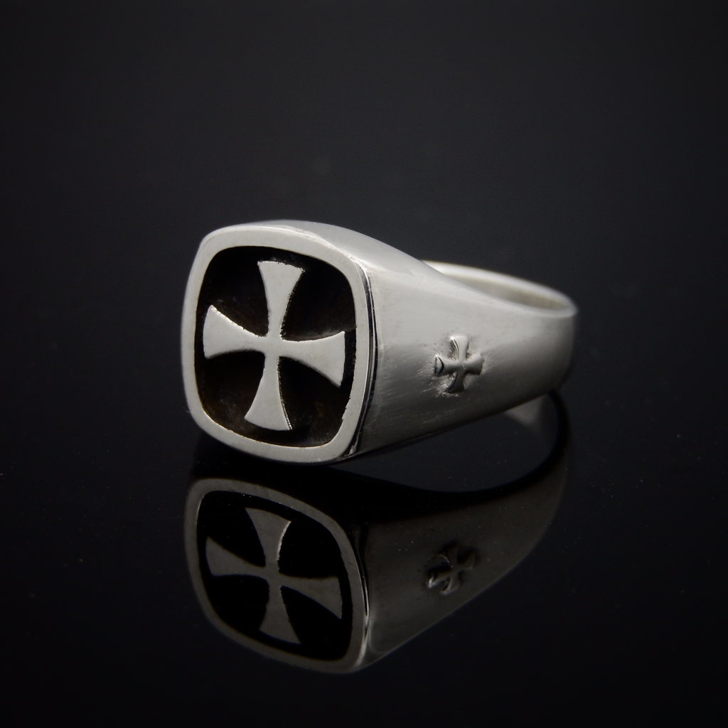Templar Ring, Sterling Silver Ring, Silver Ring, White Gold Ring, Gold, Magic Ring, Fantasy Ring, Historical Ring, Cross Ring, Solid Gold Ring, Eldridge Jewelry