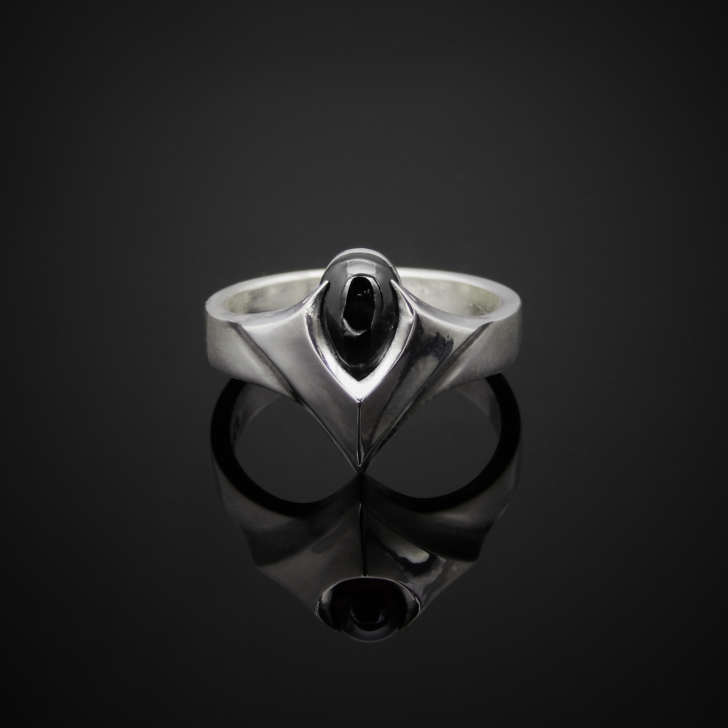 Sterling Silver ring, Vampire Ring, Onyx Stone, White Gold, Gold, Vampire, Magic Ring, Fantasy Ring