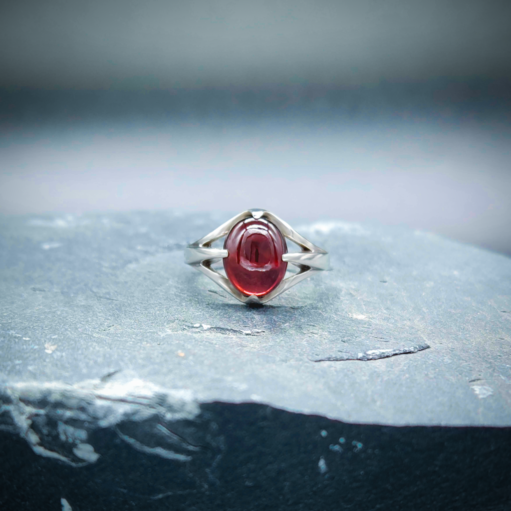 Vampire, Vampire Ring, Blood Ring, Garnet, Witch Ring, Sterling Silver Ring, Silver Ring, White Gold Ring, Gold, Magic Ring, Fantasy Ring, Large Stone Ring, Solid Gold Ring, Eldridge Jewelry